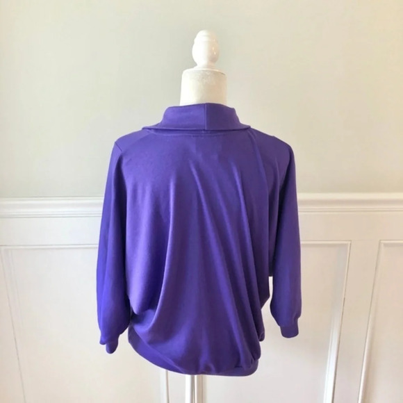 Vintage Peter Popovich Purple Cowl Sweater VTG M - Picture 3 of 4
